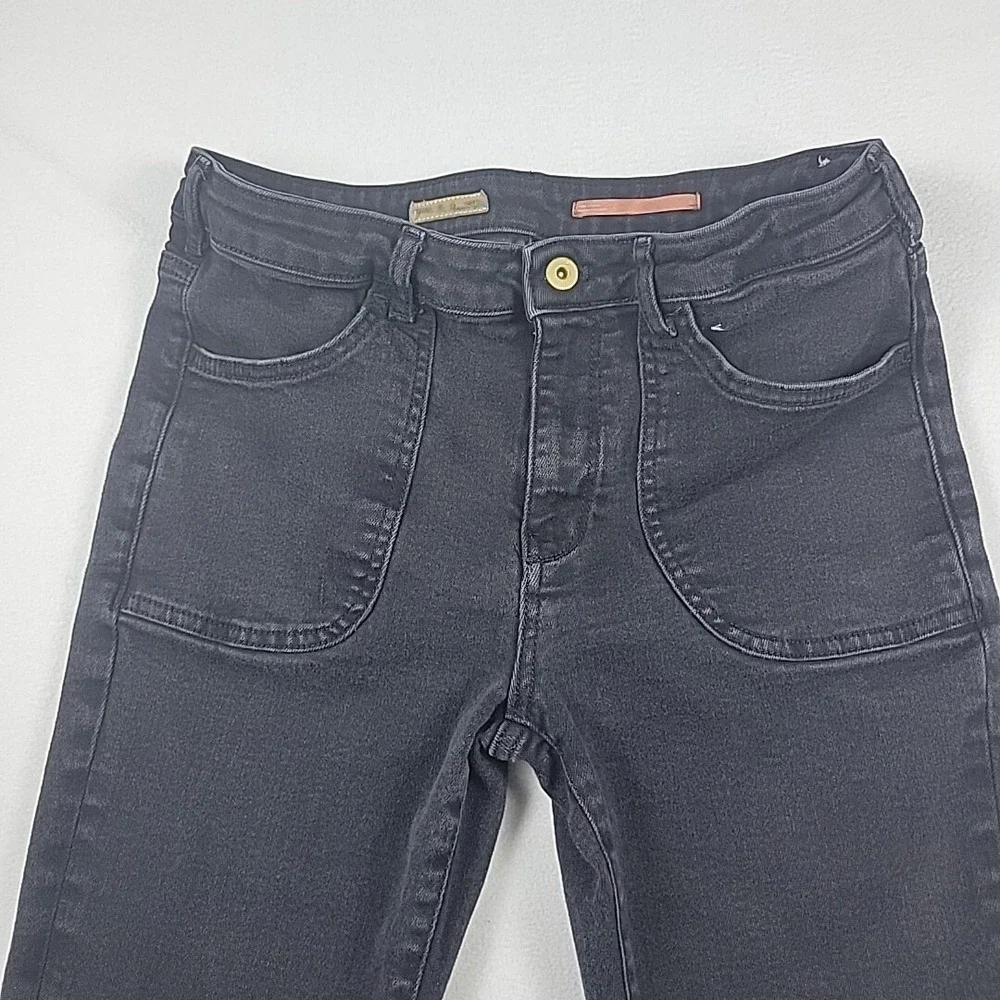 Pilcro Anthropologie Flare Jeans Women's‎ 31x27 Black Stretch Pockets